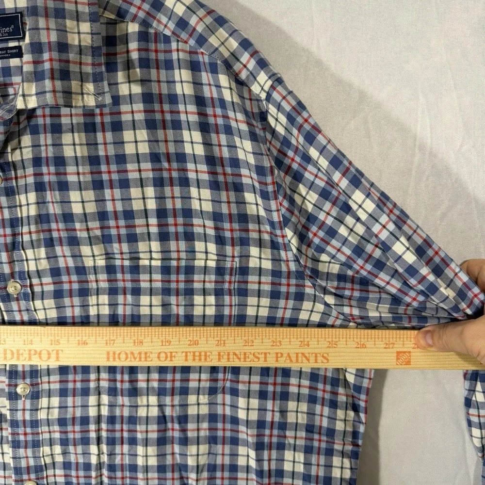 vineyard vines classic fit murray shirt Blue White Striped Men's XL
